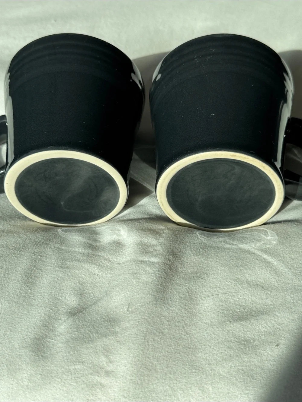 2 FIESTA TAPERED COFFEE MUGS - SLATE GRAY FIESTAWARE 15 OZ